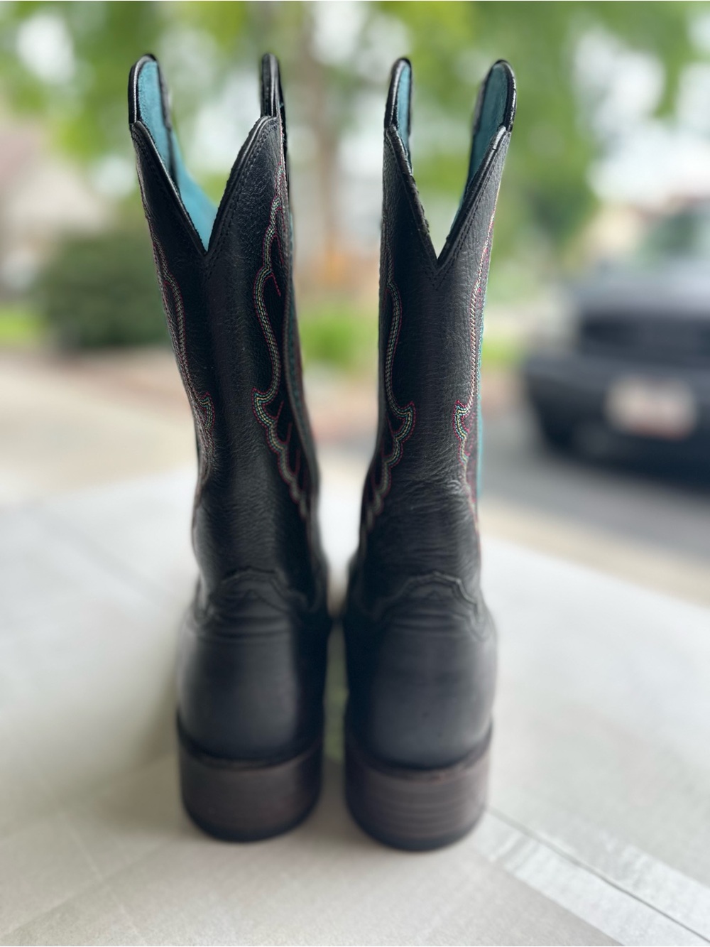 Ariat Black Boots with Teal Interior - Picture 2 of 4